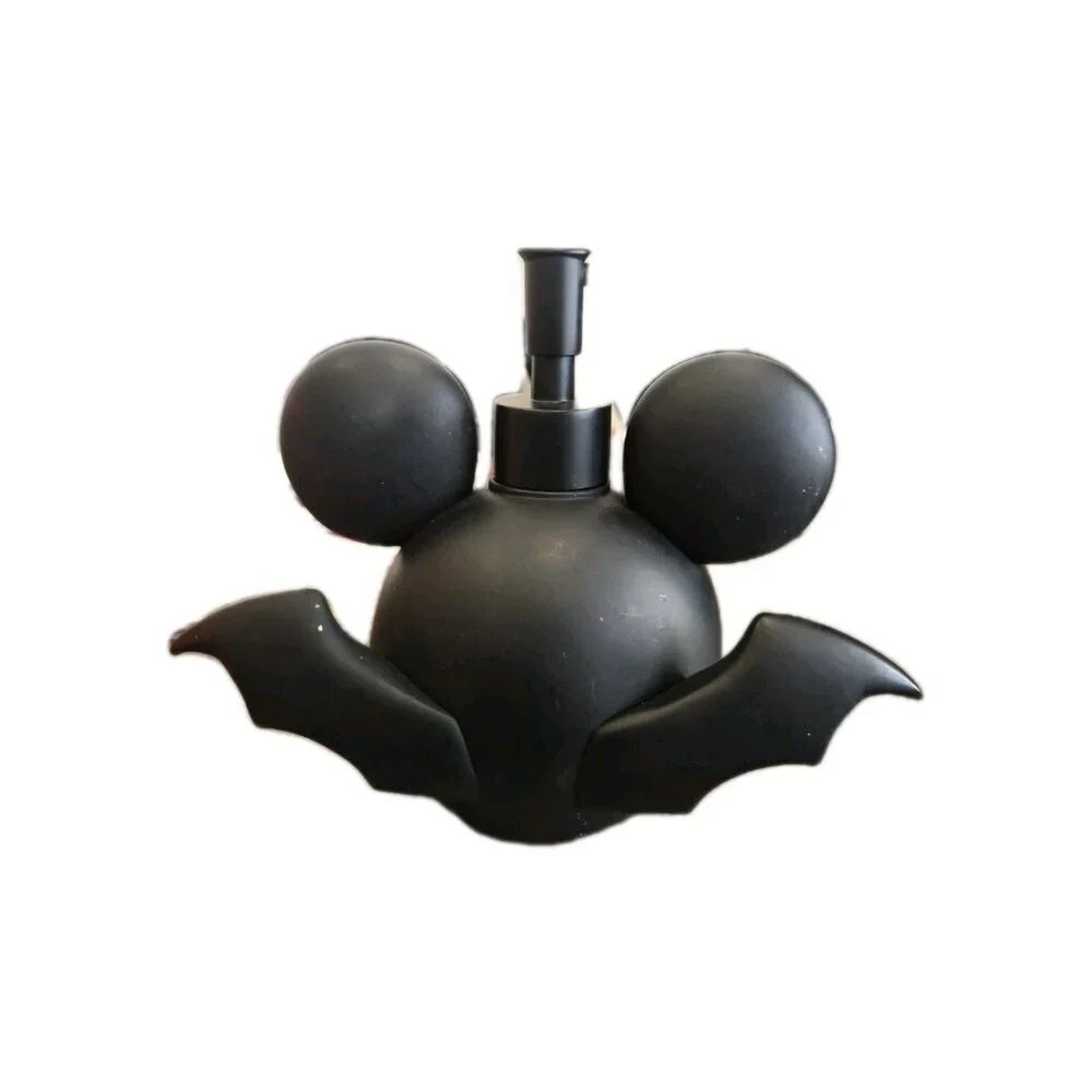 New White & Black Halloween Mickey Mouse Bat Soap Dispenser Decor Bathroom